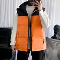Cotton Vest Men'S Youth Hong Kong Style Warm Vest Sleeveless Vest Jacket F812 M oranžinė