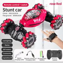 Naujas 4WD RC Drift automobilis su muzikiniais LED žibintais 2,4G gestų radijo nuotolinio valdymo purškimo kaskadininkų automobilis 360° besisukantis laipiojantis automobilis žaislai Dovana Dual Modes rožinė raudona spalva