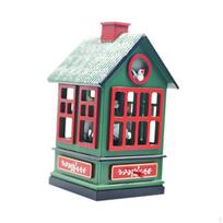 Christmas Music Box Decoration Farmhouse Holiday Decor House Shaped Tabletop for žalia