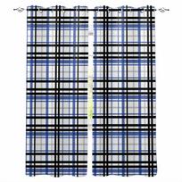 Black, Blue, And Gray Striped Plaid Blackout Curtains For Living Room Bedroom Window Treatment Blinds Drapes W135 x H60cm gray