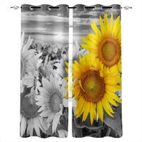 Sunflower Local Color Abstract Park Blackout Curtains For Bedroom Blinds Drapes Window Curtains For Living Room High Shading W135 x H60cm yellow
