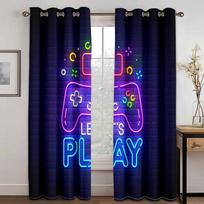 Lightening Game Cool Gamepad Switch Boy Window Curtains Blinds For Living Room Kids Bedroom Bathroom Kicthen Door Home Decor2Pcs W65X60H(cm)X2Pcs&Hook purple