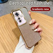 For Oppo Reno 11F 12F 10 Pro 12FS 8t 7 5 Find X7 Ultra Glitter Plating Silicone Soft Case Reno6lite Four Corner Anti-shock Cover Find X7 white