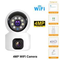 2025 HD Mini Kamera Wifi Belaidė Dvigubo Objektyvo 8MP IP Kameros Išmanus Naktinis Matymas CCTV Saugumo V380 Pro PTZ Kamera Vidaus Kūdikio Stebėjimo Įrenginys 4MP Wifi Cam