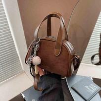 Faux Suede Mini Crossbody Bags Women Autumn Winter Classic Zipper Design Commuter Handbags Delicate Phone Bag brown