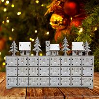 Christmas Advent Calendar Lighted with 24 Drawers DIY Craft Decoration for