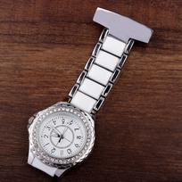Diamond-encrusted Rubber Quartz Movement, Nurse Watch, Pocket Watch, Retro Pocket Watch, Gift Watch white