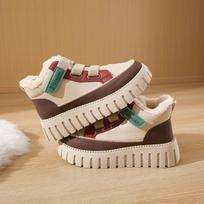 Women's Chunky Platform Snow Booties Non-Slip Faux Fur Lined Ankle Boots Winter Warm High Top Walking Sneakers Shoes for Women Comfortable Short Boots 40 beige