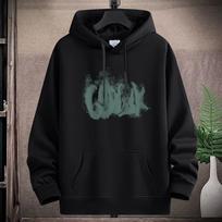 GOK Pattern Large Size Men Fleece Hoodie Loose Hooded Sportshirt Boys Pullovers 4XL juoda