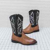 Fashion Men's Luxe British Shoes Cowboy Botas Retro Side Zipper Motorcycle Boots Fashion Walking Shoes Men 2024 New Male Chelsea Boots 38