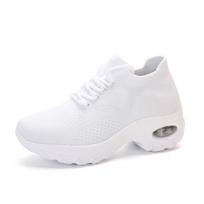 Fashion New women's casual sports shoes thick soles increase soft soles running shoes outdoor training mountaineering women's shoes 35 white