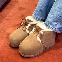 Fashion Flats Fur Women Ankle Snow Boots Suede Shoes 2025 Trend Short Plush Casual Slippers Chelsea Boots Winter New Sport Mujer Botas 37 kaštoninė