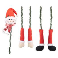 Christmas Tree Top Ornament Santa/Snowman Hugging Tree Toppers Festival Decoration for Home and Mall Parties Supplies gray