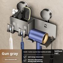 Siurbtukų dantų šepetėlių laikikliai Sieninis dantų šepetėlių lentynėlė su plaukų džiovintuvo laikikliu Dantų šepetėlių laikymo stovas Vonios kambario aksesuaras gray