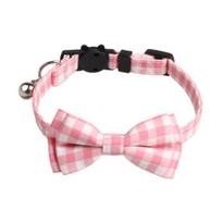 Pet Collar Comfortable Anti-Lock Bowknot Buckle Cat Dog Collar Safety Belt Pet Accessories rožinė