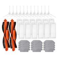 Pagrindinis šoninis šepetys Hepa filtro šluostė, skirta Xiaomi Robot Vacuum T12 / S10 / S12 / B106GL priedams white