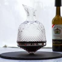 Creative tumbler grape decanter home light luxury crystal rotating gyroscope fast decanter Crystal glass mug 1200ml blue
