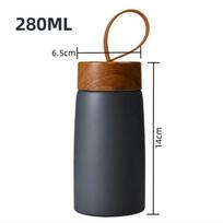 Izoliuotas kavos mados nešiojamas kelioninis puodelis nerūdijančio plieno termoso puodelis lengvas kavos vakuuminis kolba Mini puodeliai hidrokolba 150-280ML black