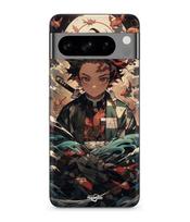 Case - MANIACASE - Google Pixel 8a Pro - Soft - Black - Demon Slayer Tanjiro juoda