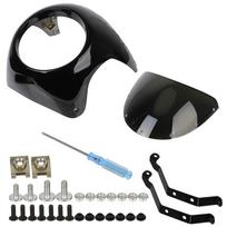 Motociklo priekinio žibinto dangtis 7 colių su priekinio stiklo gaubto apsauga Motociklo priedai, skirti Sportster Touring Honda Cafe Racer juoda
