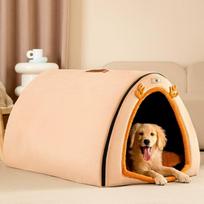 Large Dog Golden Retriever's Nest Dog House Pet Supplies AcceThe Kennel Is Warm in Winter and Can Be Dismantled and Washed 3XL-100x70x60cm beige