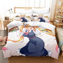 3D Kawaii Girl Miss Kobayashi's Dragon Maid Bedding Set Anime three-piece set Adult Kid Bedroom Duvet cover Sets Home Textiles 70x133cm 2pcs