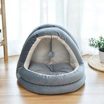 New Cool Cat Dog Kennel For Small Medium Pets Soft Warm Puppy Sofa Nest Bed House Dogs Beds House With Mat Pet Supplies Dropship M 38x33x33cm gray