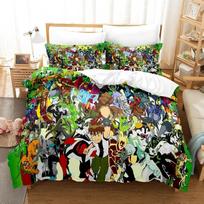 Cartoon Teenage Hacker Ben Bedding Set Boys Girls Twin Queen Size Duvet Cover Pillowcase Bed Kids Adult Home Textileextile 70x133cm 2pcs