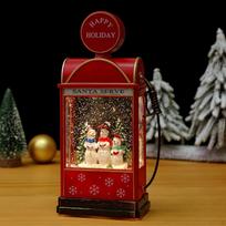 Musical Christmas Snow Globe Music Box Snowman Night Light Novelty Desk Glittering Lantern for