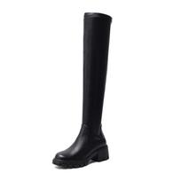 Krazing Pot Genuine Leather Spring Winter Shoes Platform Women Stretch Boots High Quality Thigh High Boots 35
