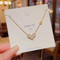 Love love necklace female niche Joker clavicle chain design Love your life pendant heart short titanium jewelry. auksas