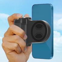 Tripod Mount Portable Vlog Photography Magnetic Phone Camera Grip Handle black