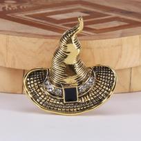 Wind Retro Witch Hat Brooch Versatile Costume Accessories Halloween Magic Hat Pin Girl auksas