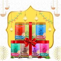 TEACURRY Chai Combo Of 7( Each)-Masala Chai Tea, Cardamom Chai, Tandoori Chai, Paan Chai, Chocolate Chai, Rose Chai-100% Natural-Chai yellow