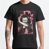 Plus Size S-3XL Demon Slayer Nezuko Kamado Printed T-shirt Men's Tops Fashion Clothes Tees S juoda