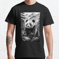 Plus Size S-3XL Cute Panda Black and White Background Printed T-shirt Men's Tops Fashion Clothes Tees S juoda