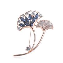 Creative Ginkgo Biloba Brooch National Niche Design Sense Pin Temperament Corsage Silk Scarf Buckle Clothing Accessories Women gray