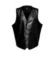 Black Button Jacket Men Lambskin Leather Western Vest Coat Waistcoat Classic XS juoda