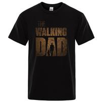 The Walking Dad Juokingi Gatvės Spaudos Marškinėliai Vyrams Mada Vasariniai Marškinėliai Laisvi Dideli Medvilniniai Trumpomis Rankovėmis Kasdieniai Hip Hop Marškinėliai XXXL tamsiai mėlyna spalva