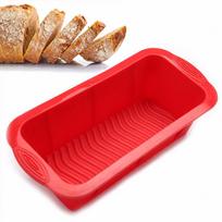 ADM Silicone Loaf Mould Tin Baking Pan Muffin Bread Roasting Tray Mold Non Stick Cake Baking Mold raudona