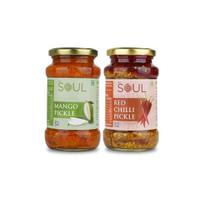 ADF Soul Pickle Combo In Sunflower Oil 380 Gm Pack Of 3(Mango Pickle 380 Gm + Red Chilli Pickle 400 Gm)