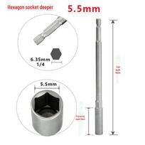 5,5 MM pailgintas šešiakampis lizdas elektriniam gręžtuvui ar atsuktuvui 150mm deeper sleeve 9mm