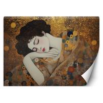 Wallpaper Female face - G. Klimt 100x70 auksinė
