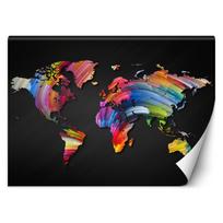 Wallpaper Colourful world map in pastel colours 100x70 įvairiaspalvis