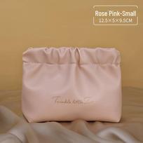 Large-Capacity Woven PU Travel Cosmetic Bag Thickened purse, small rožinės rožinės spalvos