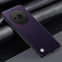 Prabangus odinis smūgiams atsparus objektyvo apsaugos kietas dėklas, skirtas Xiaomi Redmi A3 4G neslystantis nuo pirštų atspaudų verslo pilnos apsaugos dangtelis For Redmi A3 4G violetinė