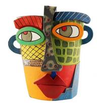 Picasso Abstract Face Flower Pot Resin Face Flower Pot Head Planter Abstract Beauty Face Potted Plant Container for Garden Decor beige