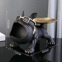Namu dekoras Buldogo figūrėlė Šuns statulėlė Laikymo dėžutė Gyvūno ornamentas Dervos amatas Meno skulptūra Figūrėlė Namai Šuniuko skulptūra
