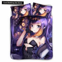 Anime Hololive EN Gawr Gura 3D Printed 2/3PCS Bedding Set Duvet Covers Pillowcases Comforter Bedding Set Bedclothes Bed Linen EU single(135x200cm)