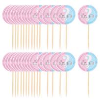 32 Pcs Pink Paper Cups Gender Reveal Flag Decorate Party Supplies Cupcake Accessories 8.50X4.00X0.03CM beige